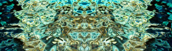 Merisulhanen -vedenheijastumavalokuva, joka kuvattu meriluolassa Välimereen kuuluvalla Joonianmerellä. Kuvan päävärit ovat sininen ja turkoosi.